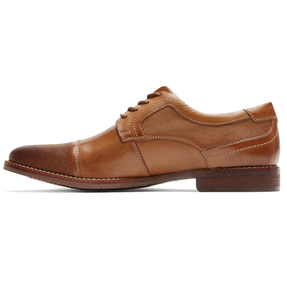 Rockport Singapore Mens Lace Up - Style Purpose Cap Toe Blucher Brown - RH3206954